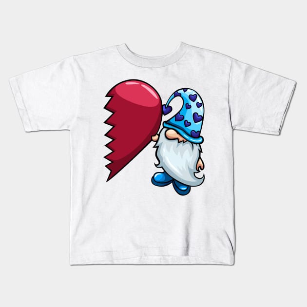 Gnome Valentines (blue) Kids T-Shirt by RCM Graphix